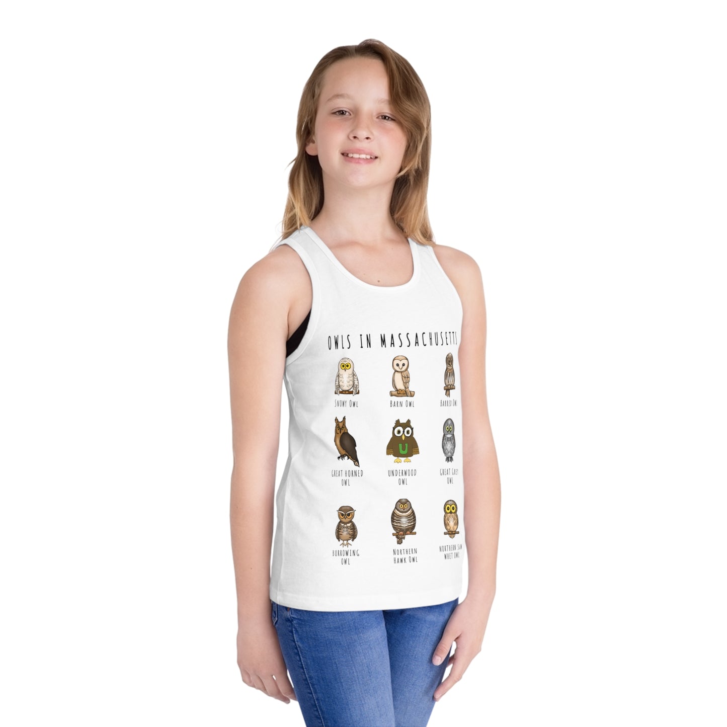 Owls in Massachusetts - Kid's Jersey Tank Top (Kids)