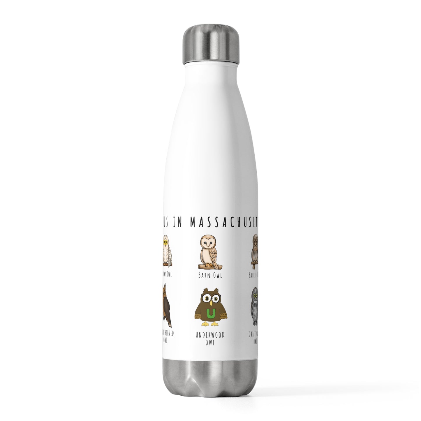 Owls in Massachusetts - 20oz Insulated Bottle