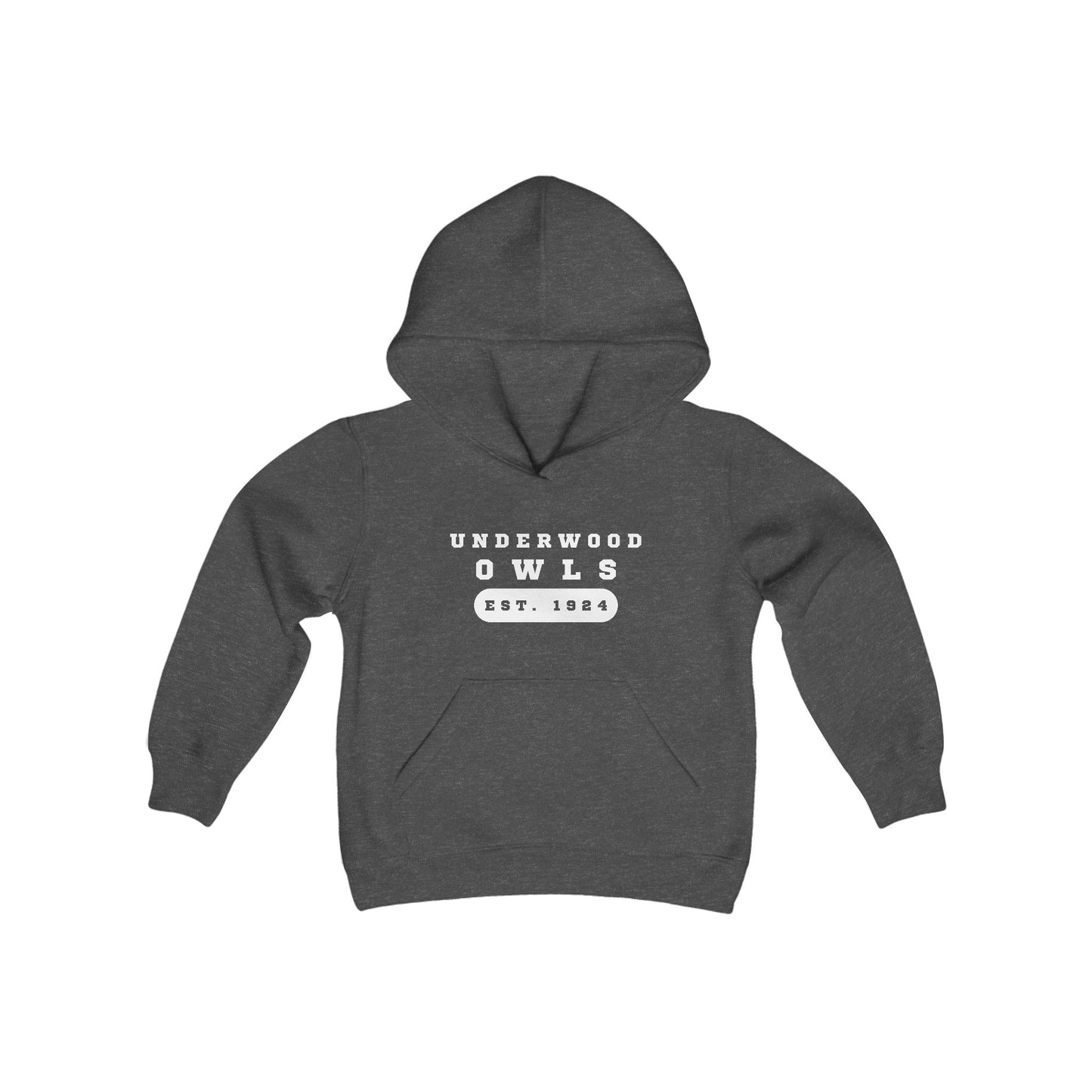 Underwood Owls Est. 1924 Youth Heavy Blend Hooded Sweatshirt